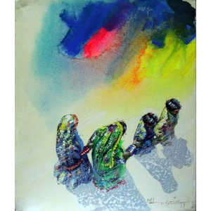 Hussain Chandio, 12 x 14 Inch, Acrylic on Canvas, Figurative Painting-AC-HC-190